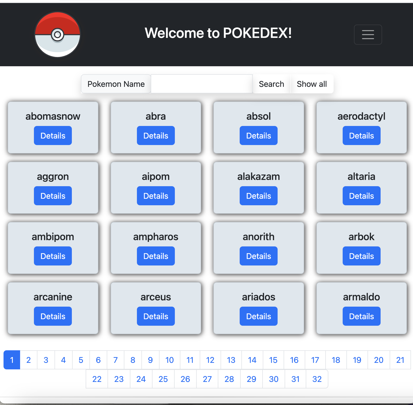 Pokedex Application